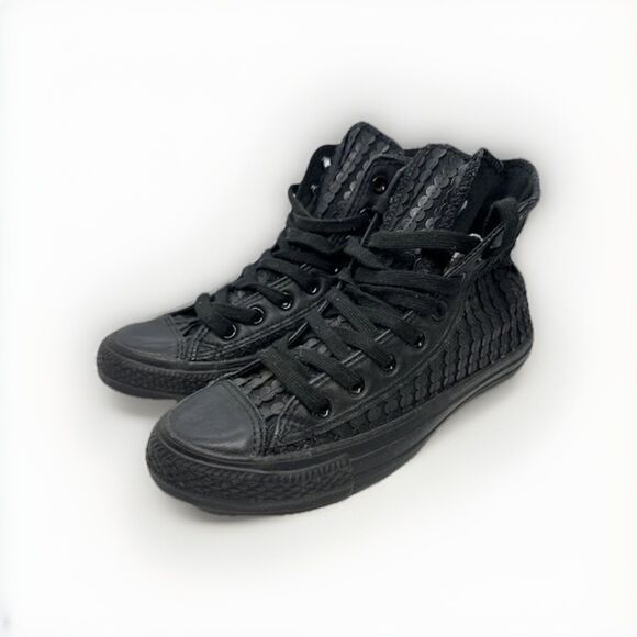 Converse Chuck Taylor All Star Silver Sequin Black Women’s Size 8.5 - Picture 1 of 8